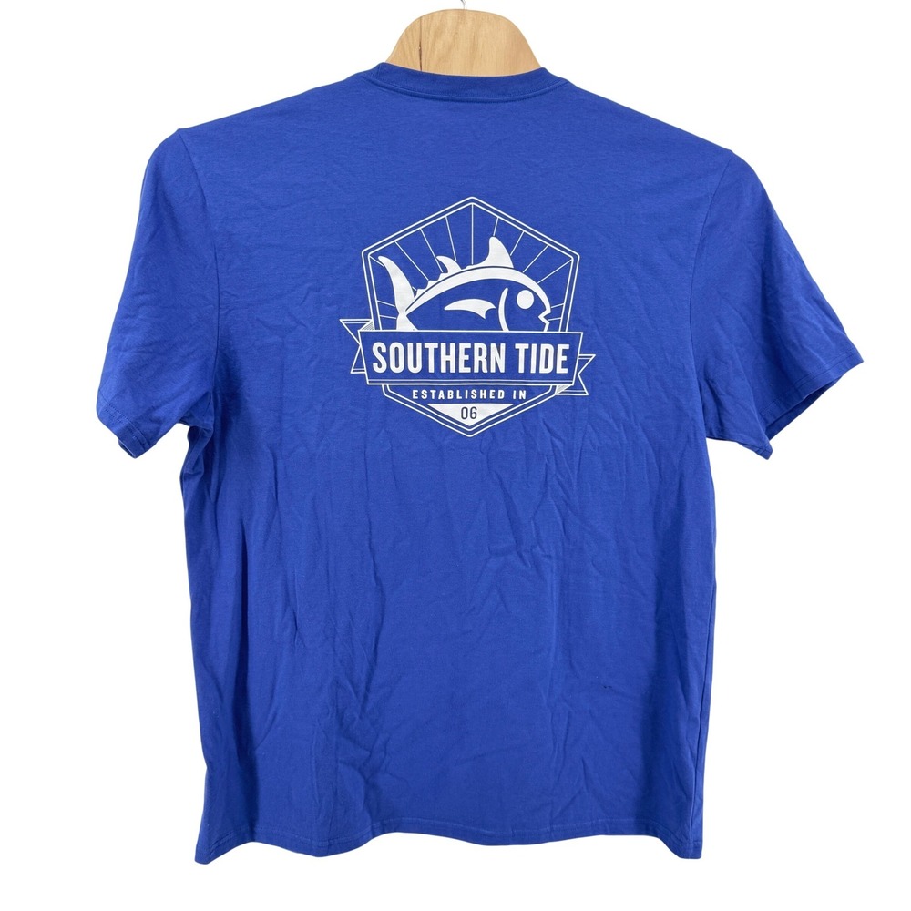 NEW Southern Tide T-Shirt Mens XL Tee University Blue Graphic Logo Short Sleeve